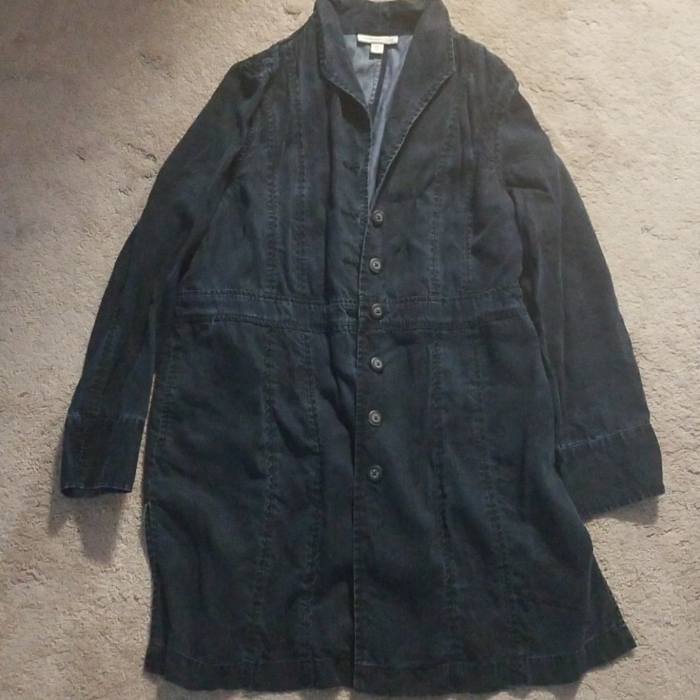 Tencel blue jacket great stitching detail size 16